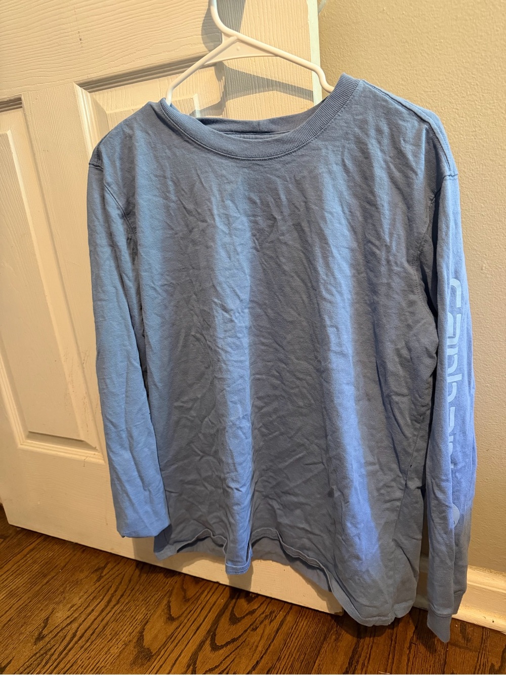Carhartt Pale Blue Long Sleeve Logo Tee